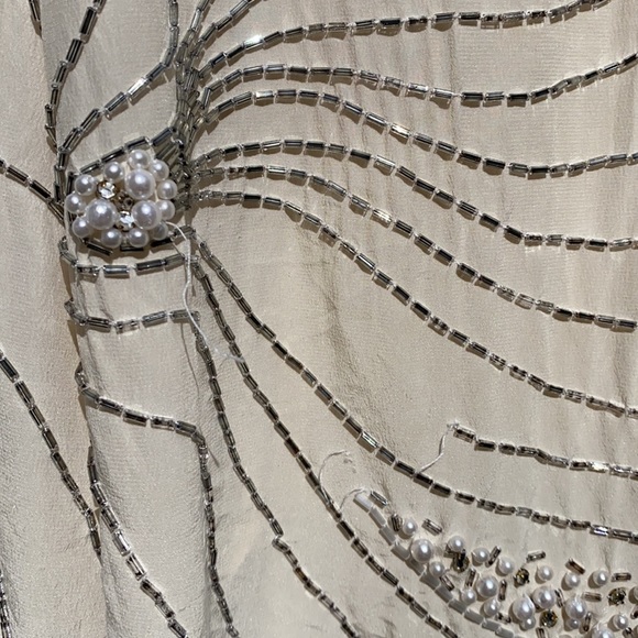 100%Pure Silk Argenti Notte Beaded Blouse M - Picture 6 of 9